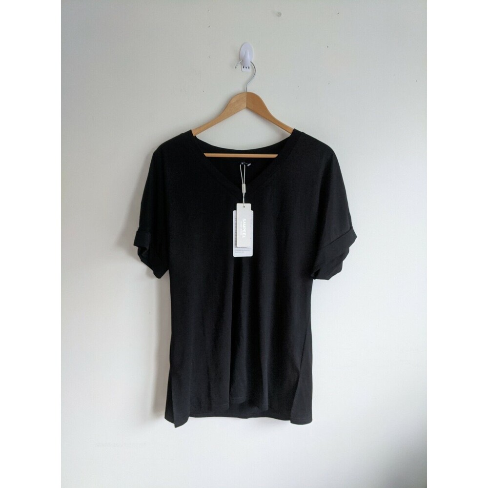 SAMPEEL Women's Basic V Neck Short Sleeve T Shirts Summer Casual Tops Size M